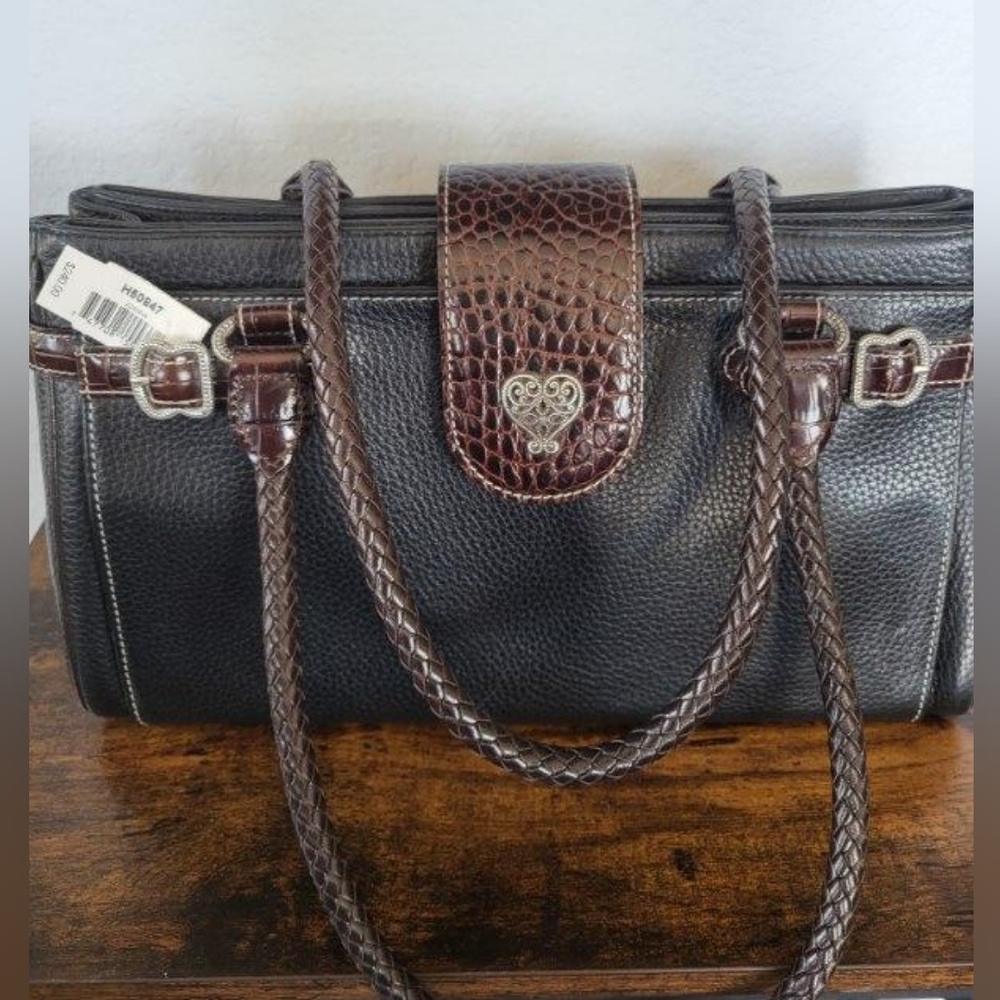 Elegant Black and Brown Women's Brighton Handbag